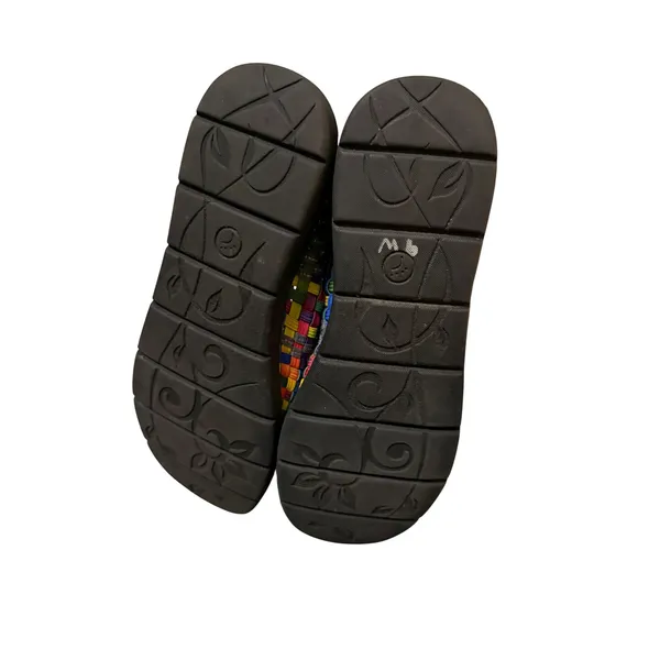 Baretraps Sandals 7.5 Rainbow Multi Colored Weave Slip On Comfy Mary Jane Shoes - Image 4