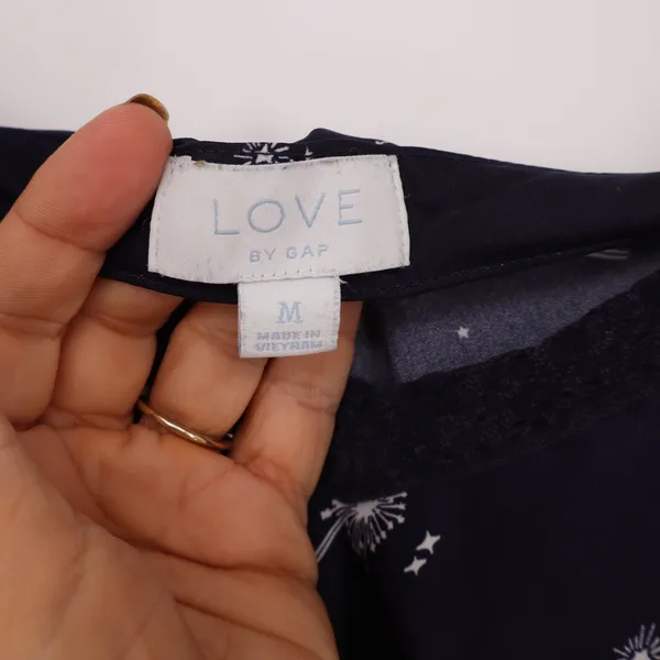 Gap Camisole Women M Love by Gap Navy Blue Dandelion Lace Trim Excellent - Image 2