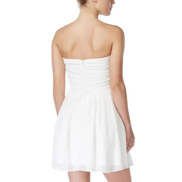 City Studios Juniors Embellished Pleated-Bodice Party Dress White 9 - Image 9