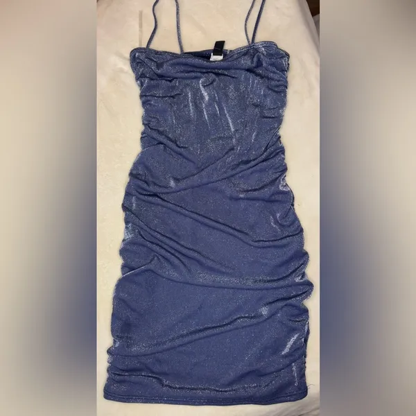 Windsor Blue Bodycon Mini Dress Spaghetti Strap - Image 7