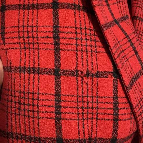 Vintage Pendleton Red Black Plaid Wool Blazer Women’s 14 Made USA Preppy Tartan - Image 8