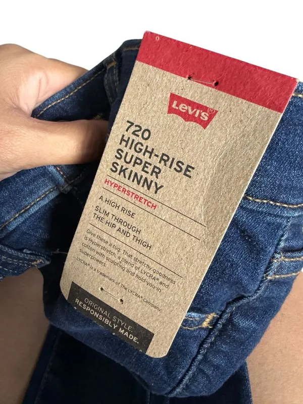 LEVIS Women’s 720 High Rise Super Skinny Jeans Size 27 x 30 NEW NWT - Image 8