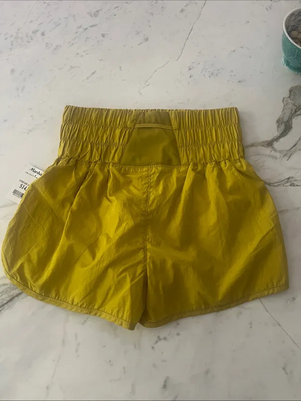 Free People The Way Home Chartreuse Athletic Shorts - Image 4
