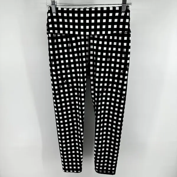 Albion Lift Bra Stride 7/8 Legging Set Gingham Pocket Racerback Black White XS - Image 6