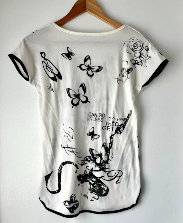 Butterfly Top (5779) 🦋 White Size M - Image 2