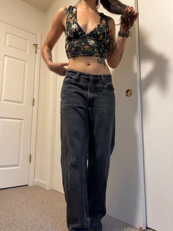 Black floral halter urban outfitters - Image 3
