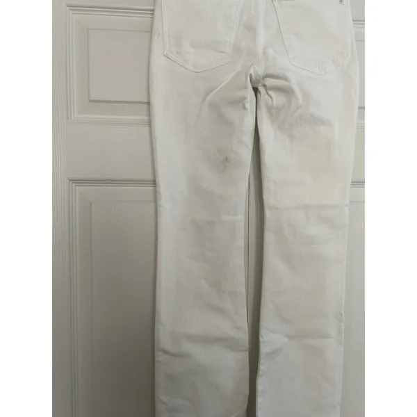 Madewell Mid Rise Kick Out Ankle Length Jeans Pure White Womens Size 23 - Image 7