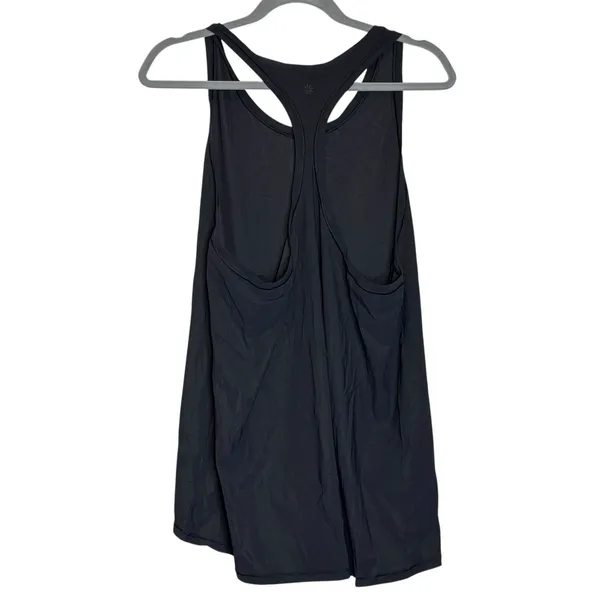 Athleta Women Activewear Tank Top 1X Black Zip Pocket‎ Racerback Sleeveless - Image 2