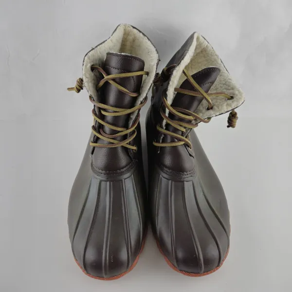 Seven7 Boots Womens 9 Rubber Duck Boots Faux Leather‎ Sheepskin Lining - Image 6