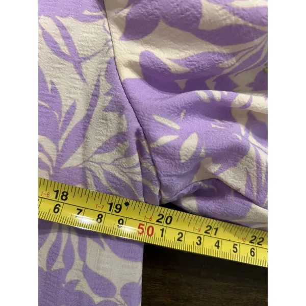 Size Large Jodifl Embroidered Puff Sleeve Purple Floral Green Top Blouse Boho - Image 4