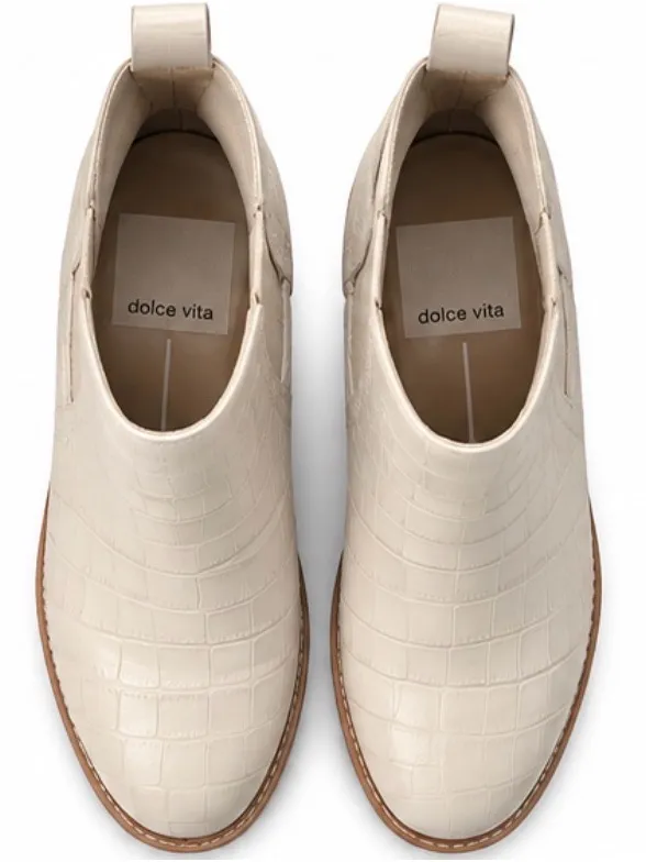 Dolce Vita Huey H2O Ivory Croc-Embossed Chelsea Boots – Size 8.5 - Image 5