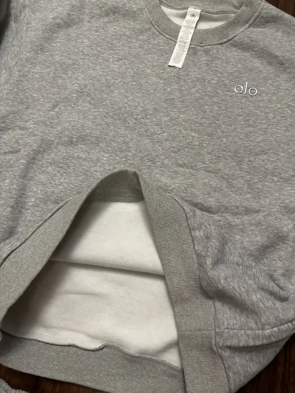Alo Accolade Set Gray Large Crewneck + Shorts - Image 5