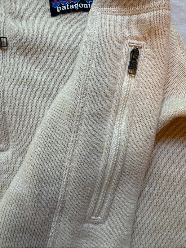 Patagonia Better Sweater 1/4 Zip Fleece Medium Birch White Cream Pullover - Image 8
