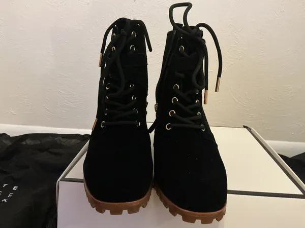 White House Black Market Black Suede Boots-Size 8 - Image 7