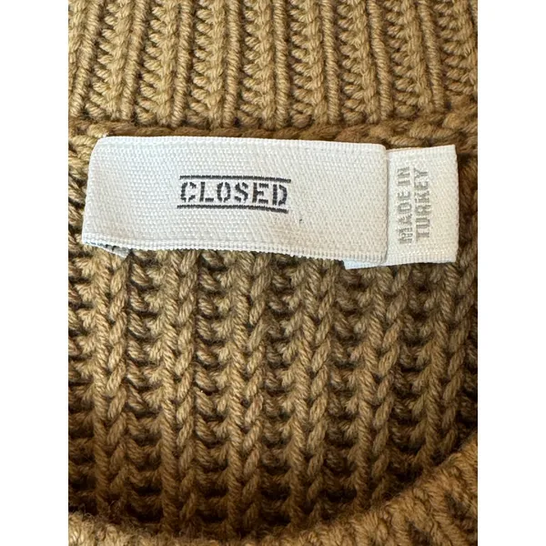 CLOSED Sweater Women XS Tan Nutmeg Cotton Ribbed Knit Sleeveless Top‎ Preppy - Image 7