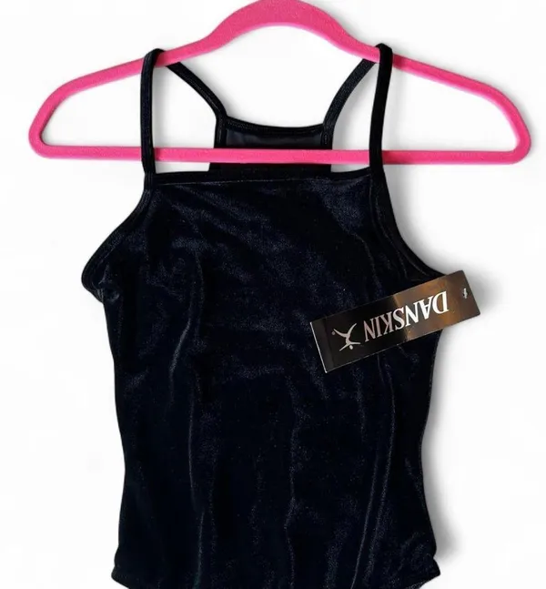NWT -Danskin Black Velvet Halter Leotard - Size Medium, - Image 3