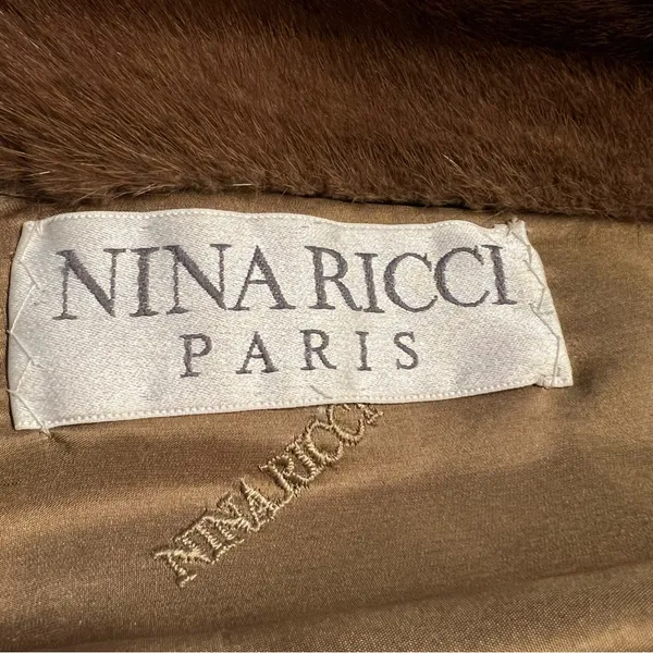 Vintage Nina Ricci Natural Female Let Out Mink Fur Coat Size M Genuine Womens - Image 15