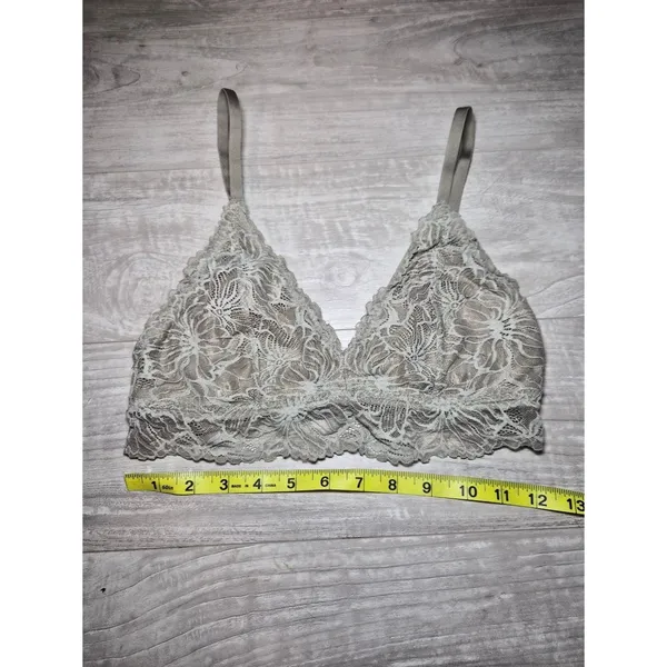 Aerie Lace Bralette - Light Gray Floral Lace Small Medium - Image 4