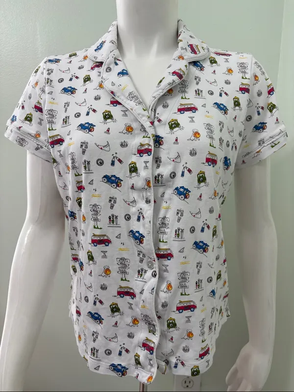 Erica Wilson Nantucket Women’s CISCO IPJ Size Small 100% Pima Cotton Pajama Top - Image 4