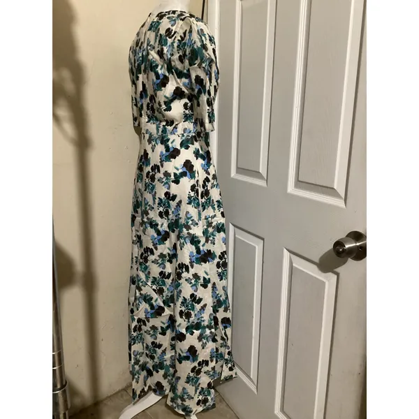 Tuckernuck Blue Blooms Floral Button Front Maxi Dress NYAP-12-D626 Size S - Image 3