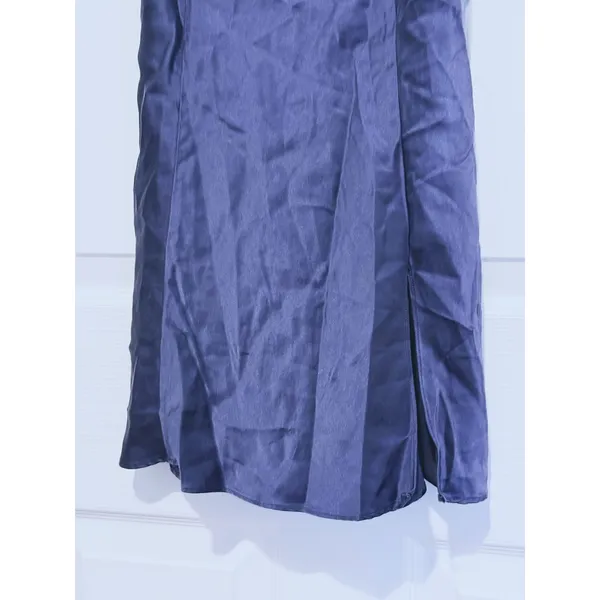 Y2K Victorias Secret Satin Slip Dress Medium Navy Blue Coquette Glam Romantic - Image 5