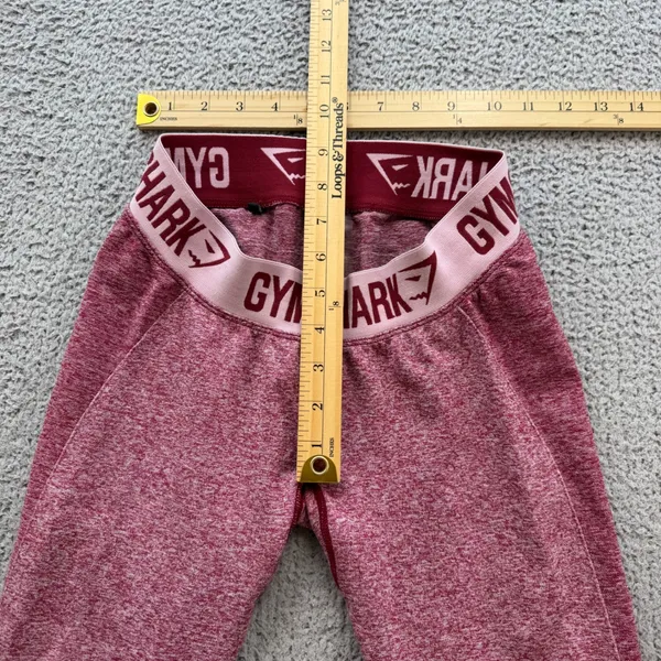 Gymshark Flex Leggings Womens Small Burgundy Pink Marl Seamless Activewear Gym - Image 4