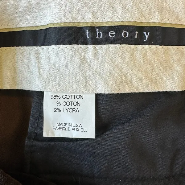 2 THEORY Pants Women's Chocolate brown velvet flared trousers 31" inseam bootcut - Image 6