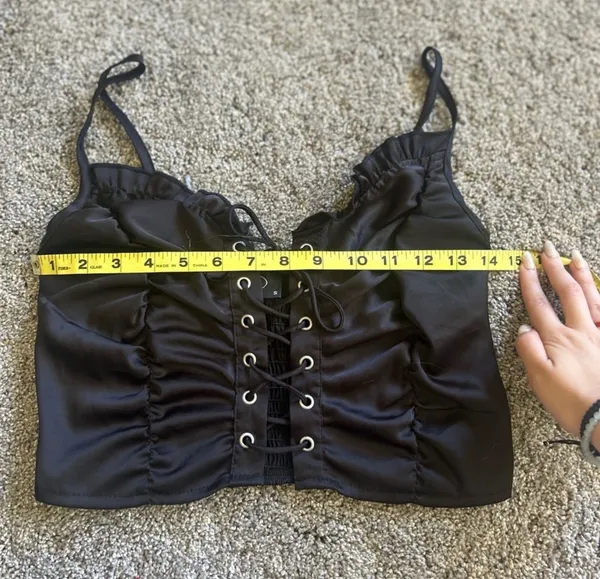 Cider Satin Lace-Up Corset Top - Image 8