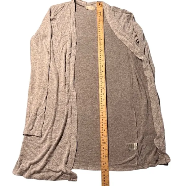 Womens Gray Knit Cardigan Open Front Long‎ Sleeve Casual Lightweight - Image 3