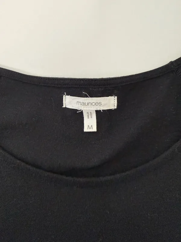 Maurices Floral Flutter Sleeve Top Black Multi Button Contrast - Image 6