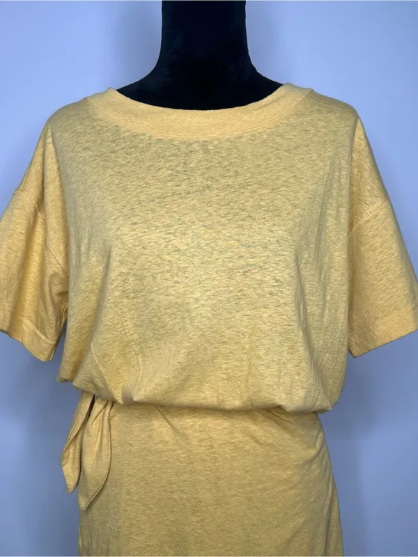 FP Beach Free People Mustard Yellow Wrap Front Midi T-Shirt Dress Women XS Small - Image 4