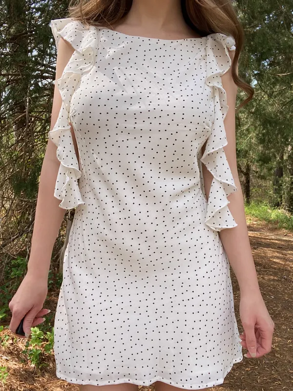 Le Lis Polka Dot Ruffle Dress - Image 3