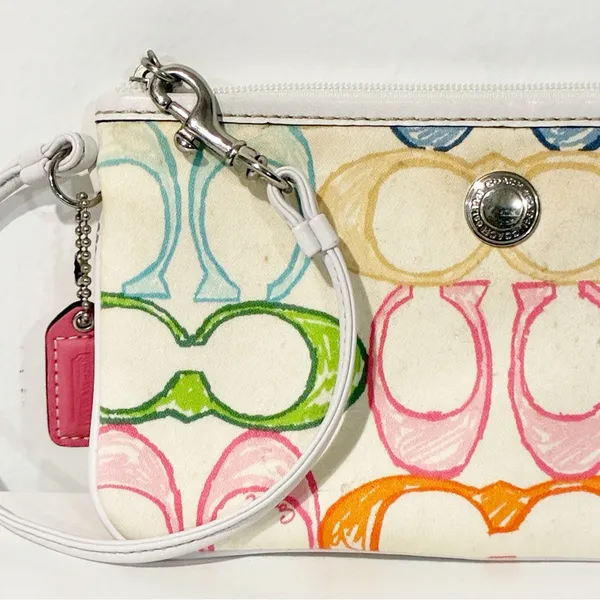 COACH Hampton Scribble Wristlet Multicolor Pastel 'C' Logo - Image 2