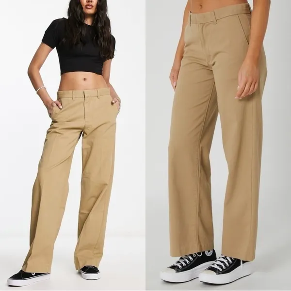 LEVI’S Khaki Mid Rise Straight Leg Retro 90s Baggy Dad Trouser Workwear Pants 24 - Image 8