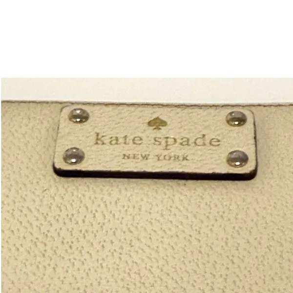 Kate Spade Zip Around Wallet‎ Sz OS Cream Pebbled Leather Continental Organizer - Image 2