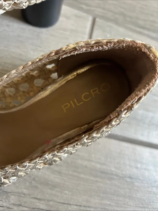 Pilcro Neutral Crochet Square-Toe Ballet heels - Image 5