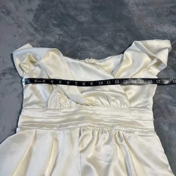 NEW Lulus Always Celebrating Ivory Satin Off-the-Shoulder Mini Dress Size L - Image 11
