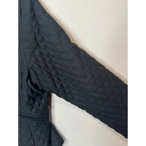 Barbour Jacket Quilted Microfiber Equestrian‎ Jacket Sz 6 Black - Image 4