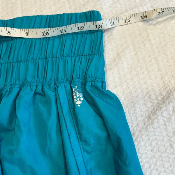 Free people movement metallic teal high rise shorts S women - Image 3