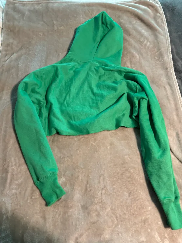 Champion Green Cropped Hoodie - Image 2