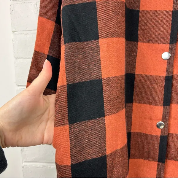 Amazon Checkered Plaid Snap Button Down Flannel Shirt Dress Size S - Image 8