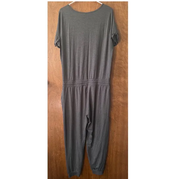 Vuori Sz XL All Day Heather Charcoal Gray Drawstring Jumpsuit Romper Comfy Cozy - Image 4