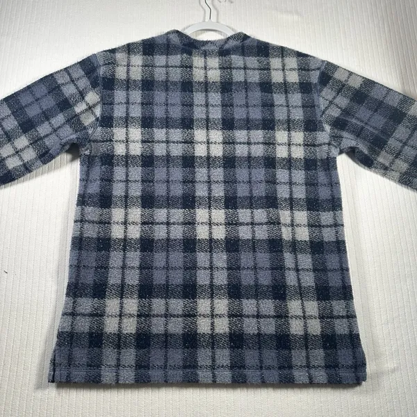 Vintage Woolrich Women’s XL Blue Plaid Fleece Pullover Long Sleeve Crewneck - Image 13