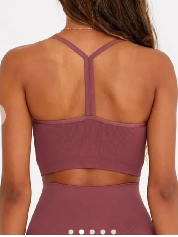 SET Active Sculptflex Ribbed V Bra in Mauve - Image 2