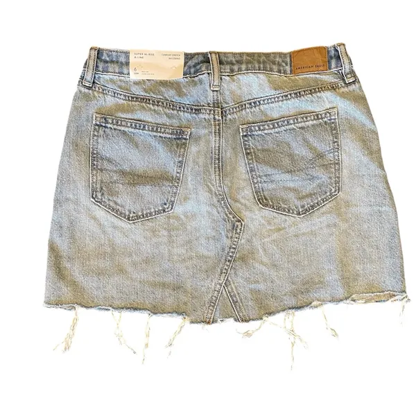 American Eagle Super High Rise A-line Denim Skirt 6 NWT - Image 2