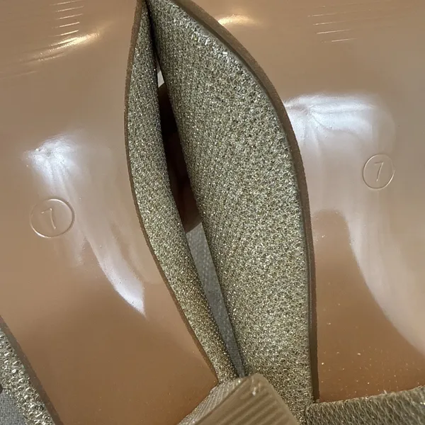 Classic Women's Gold Sparkle Heels Size 7 Block Heel Pointed Toe Evening Dressy - Image 11