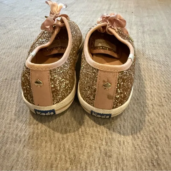 Keds x Kate Spade Champion Rose Gold Glitter Sneakers Size 9 - Image 5