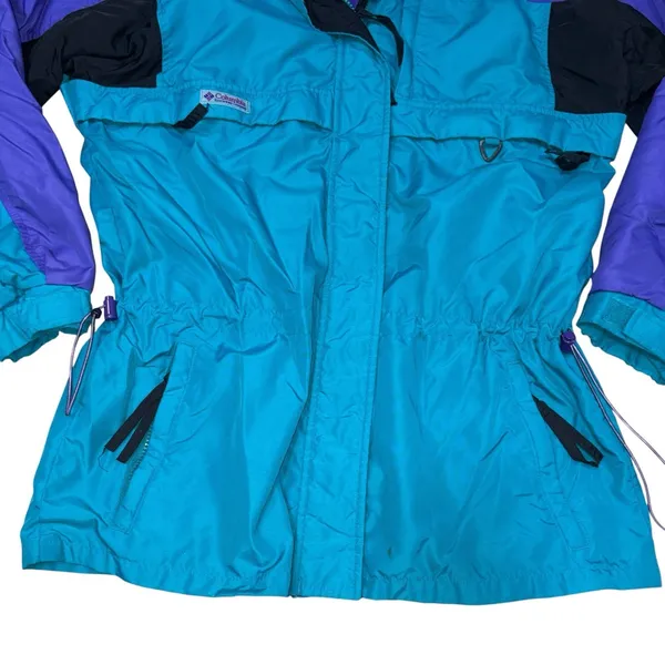 Columbia Sportswear Jacket Womens Medium Teal Purple Black Windbreaker - Image 9