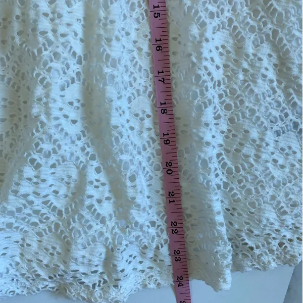 Deletta Anthropologie White‎ Crochet Lace Tank Scoop Neck Lined Medium OB520459 - Image 10