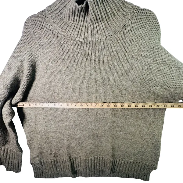 Abercrombie & Fitch Mock Neck Sweater‎ Tan Beige Wool Blend Knit Large Oversized - Image 5